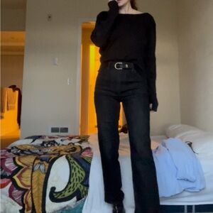 Rag & Bone Low Back Black Long Sleeve Top size Large